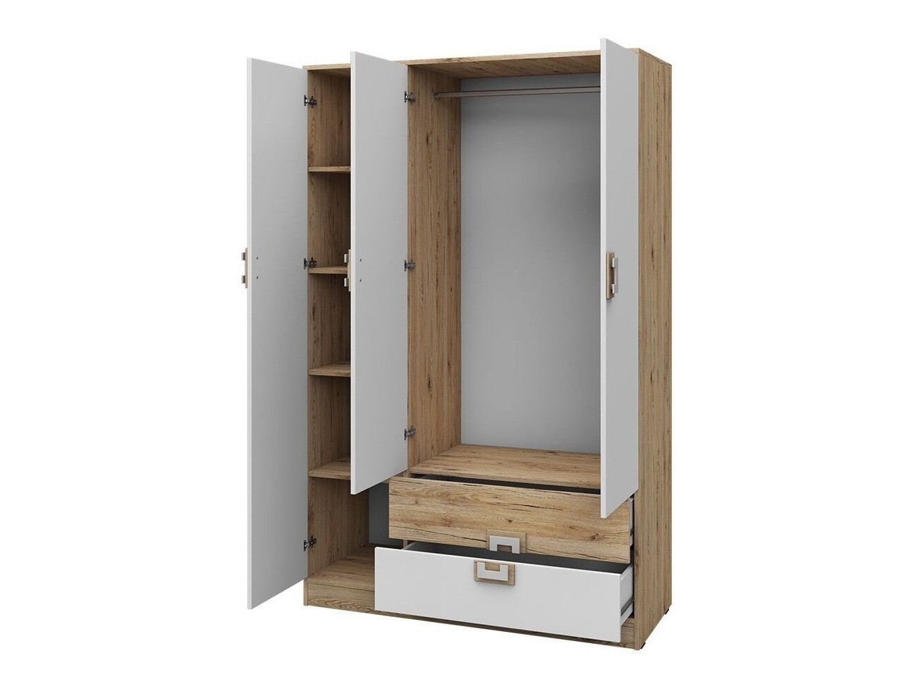 Set namještaja Tolfere 106 (Svijetli hrast + Bijela)