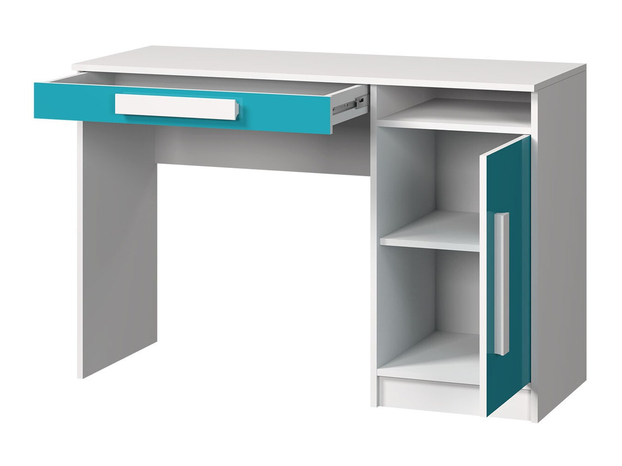 Set za dječju sobu Merevari 107 (Bijela + Sjajno bijela + Siva)