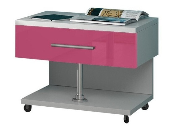 Set za dječju sobu Salmere 110 (Sjajno bijela + Sjajno ružičasta)