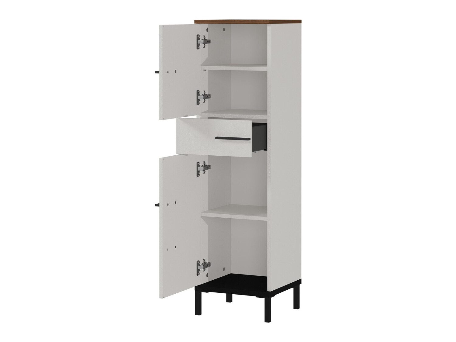 Samostojeći kupaonski ormarić Ruvlevu 101 (Svijetlo siva + Orah)