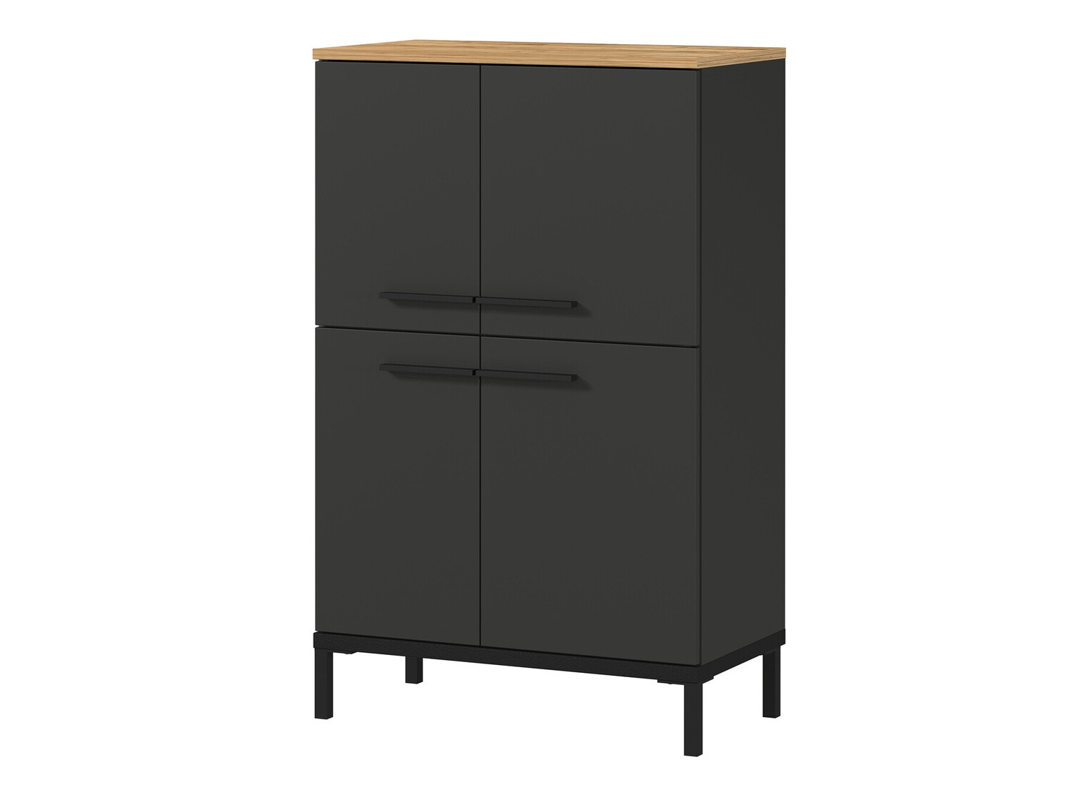 Samostojeći kupaonski ormarić Ruvlevu 102 (Grafit + Navarra hrast)