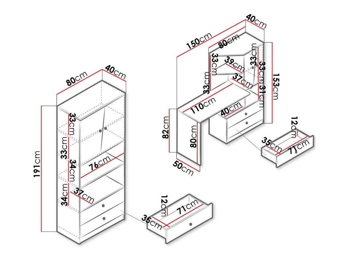 Set namještaja Almira 115 (Hrast Artisan + Bijela)