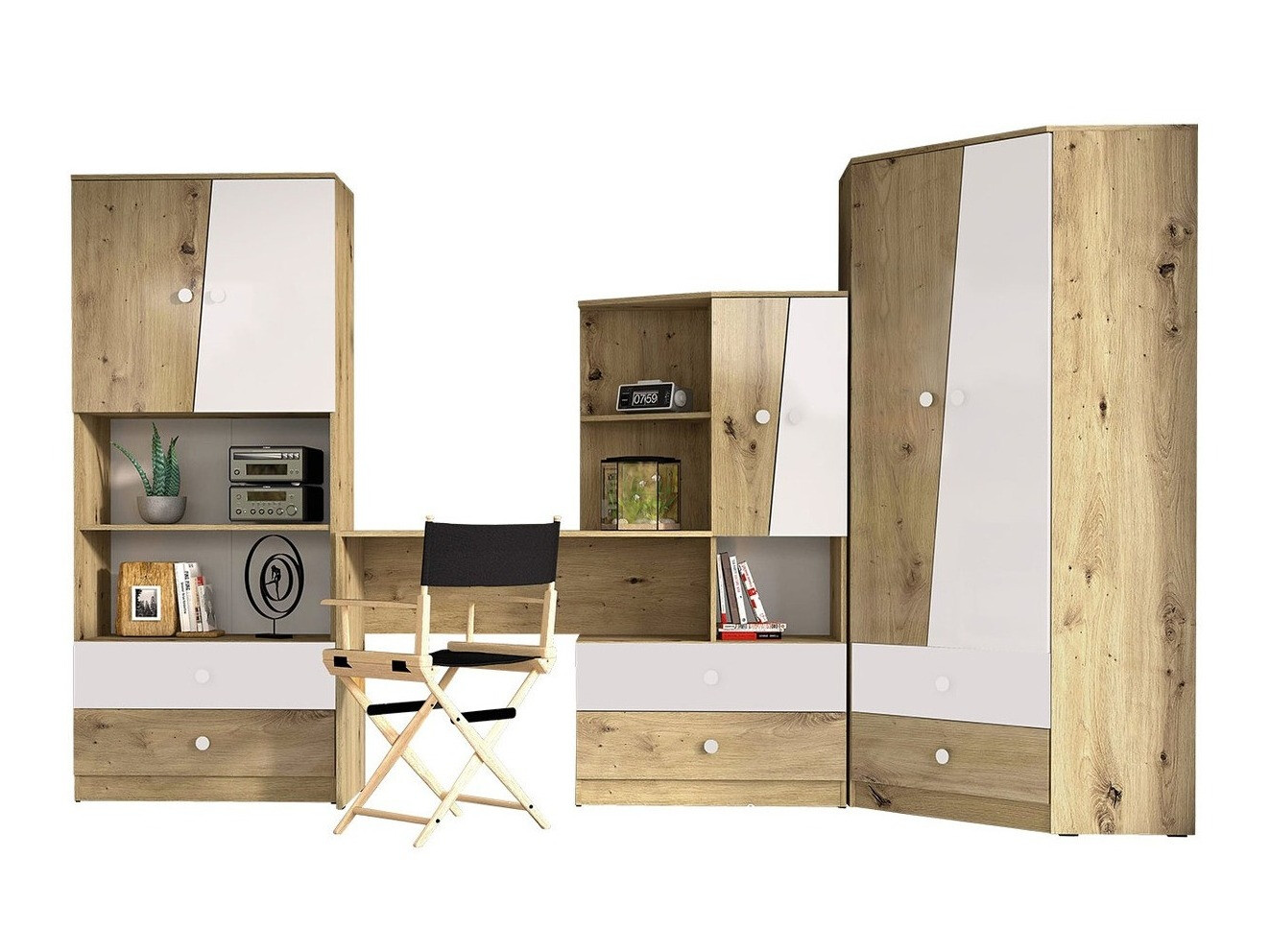 Set namještaja Almira 116 (Hrast Artisan + Bijela)