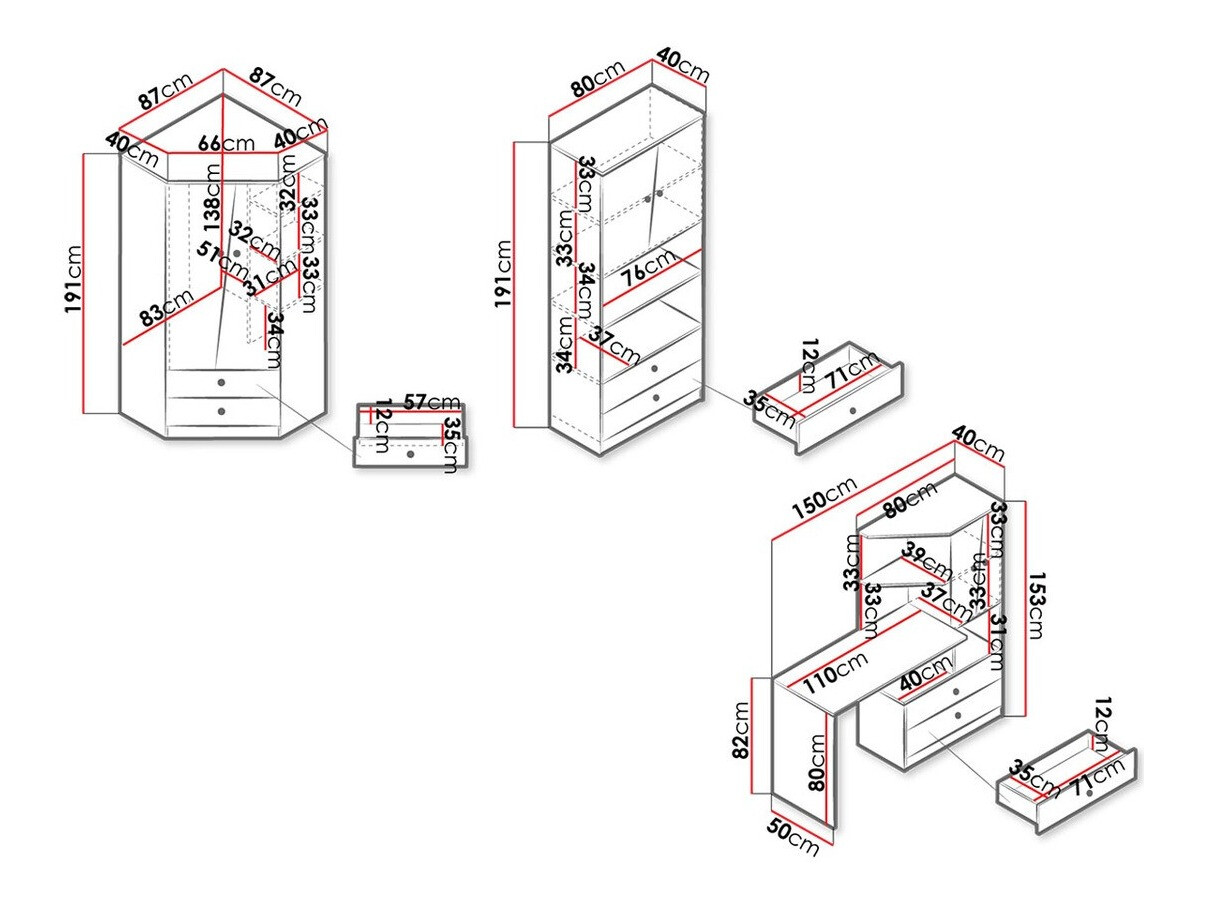 Set namještaja Almira 116 (Hrast Artisan + Bijela)