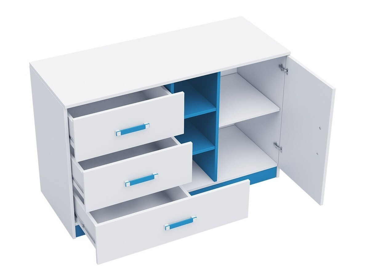 Set za dječju sobu Sorviru 107 (Bijela + Tirkiz)