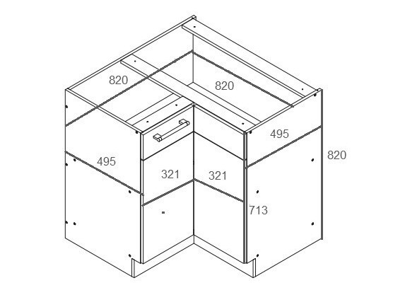 Modularan kutni ormarić Mode Light 118