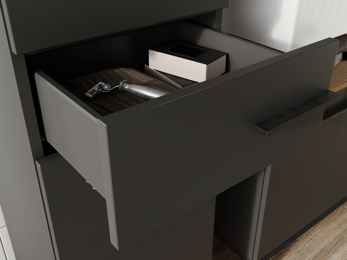 Samostojeći kupaonski ormarić Ruvlevu 103 (Grafit + Navarra hrast)