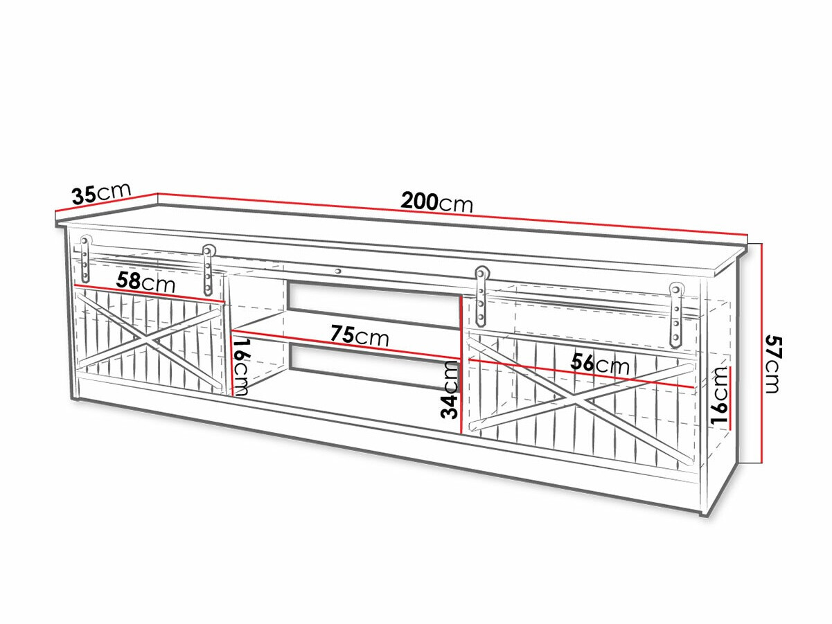 TV stol Charlotte 156 (Bijela + Sjajno bijela)