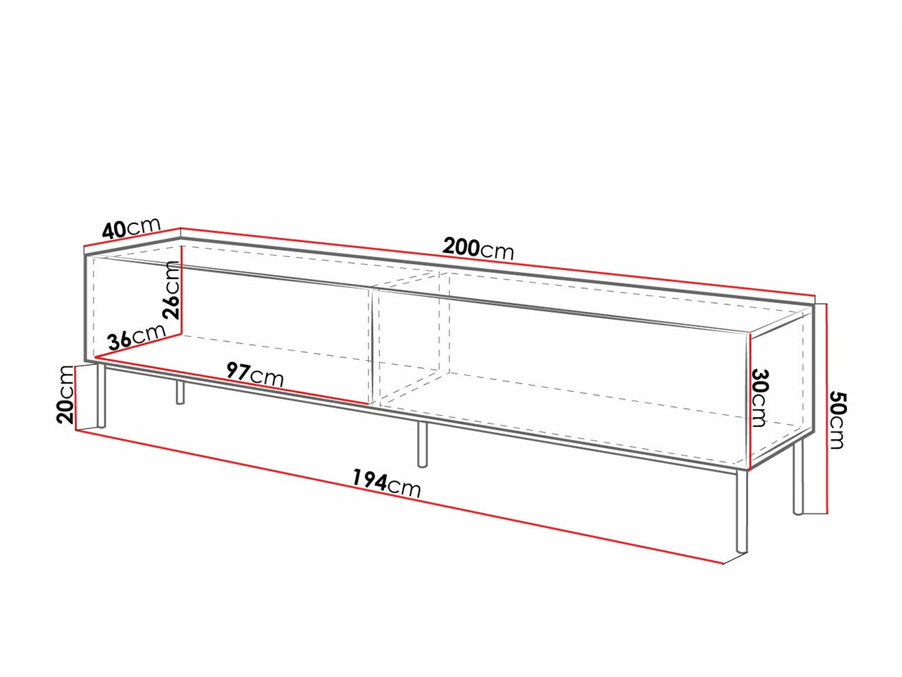 TV stol Charlotte 160 (Bijela + Sjajno bijela + Zlatna)