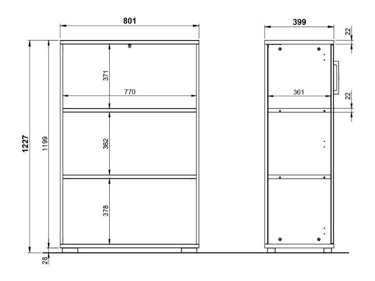Ormarić Lartesi 101 (Grafit + Hrast Grandson)
