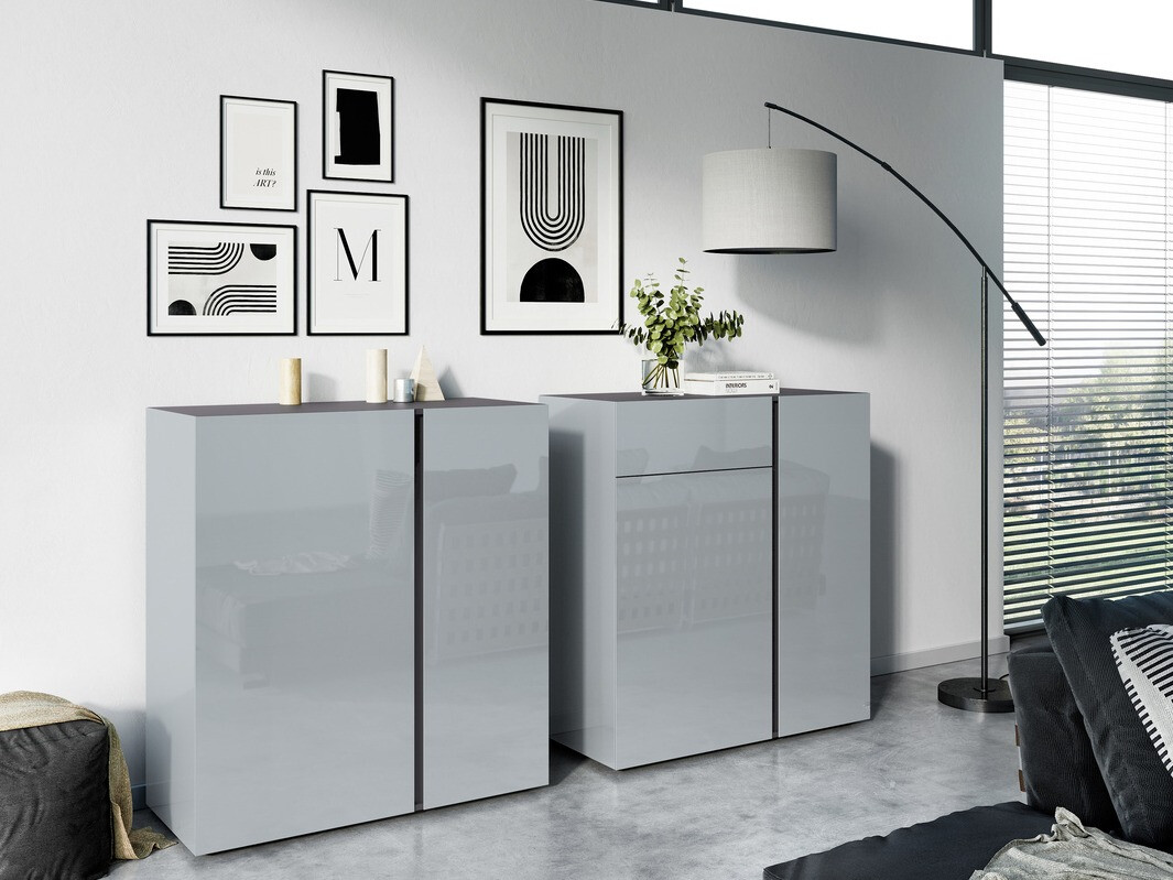 Ormarić Sacramento 289 (Sjajno sivo + Grafit)