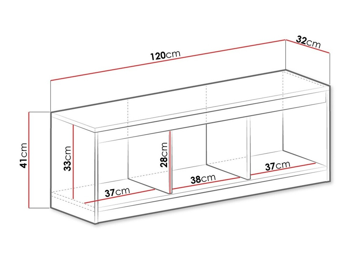 Zidna polica Merevari 106 (Bijela + Sjajni Tirkizna)