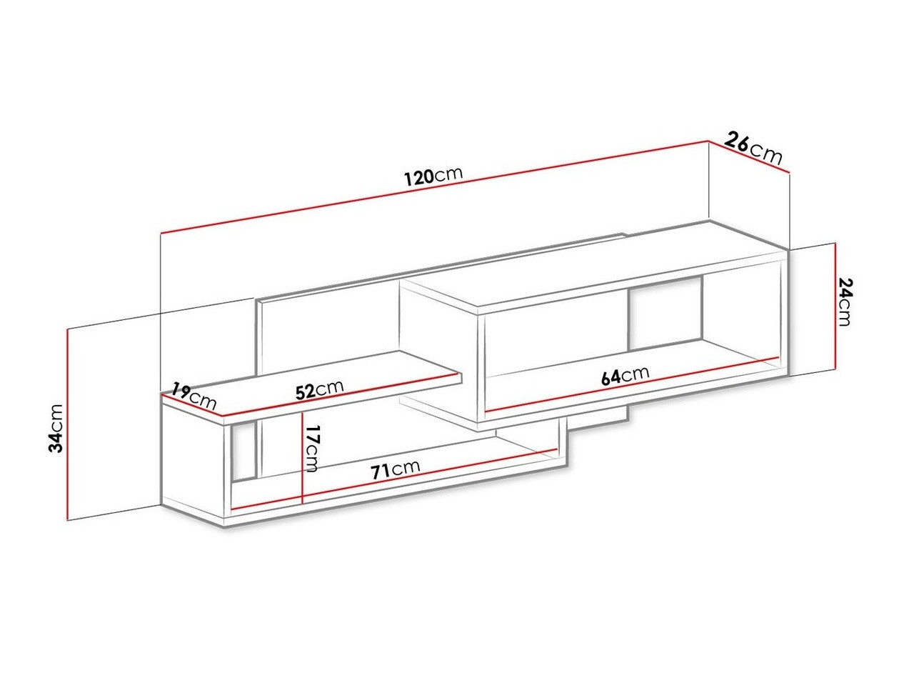 Zidna polica Sorviru 105 (Bijela + Tirkizna)