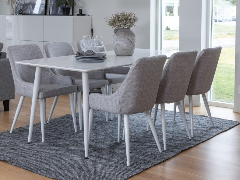 Stolica Dallas 114 (Svijetlo siva + Bijela)