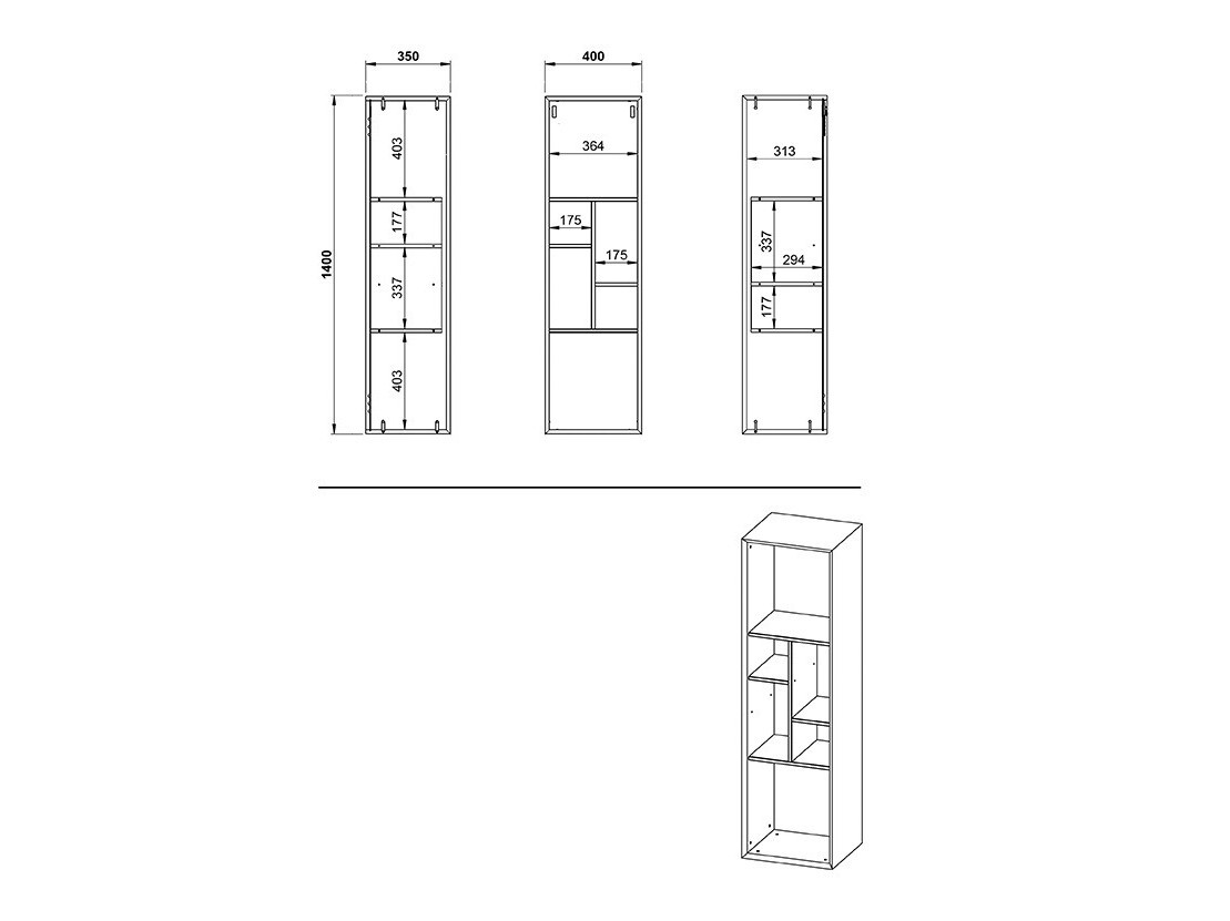 Zidna polica Sacramento 504 (Izbijeljeni bor + Navarra hrast)