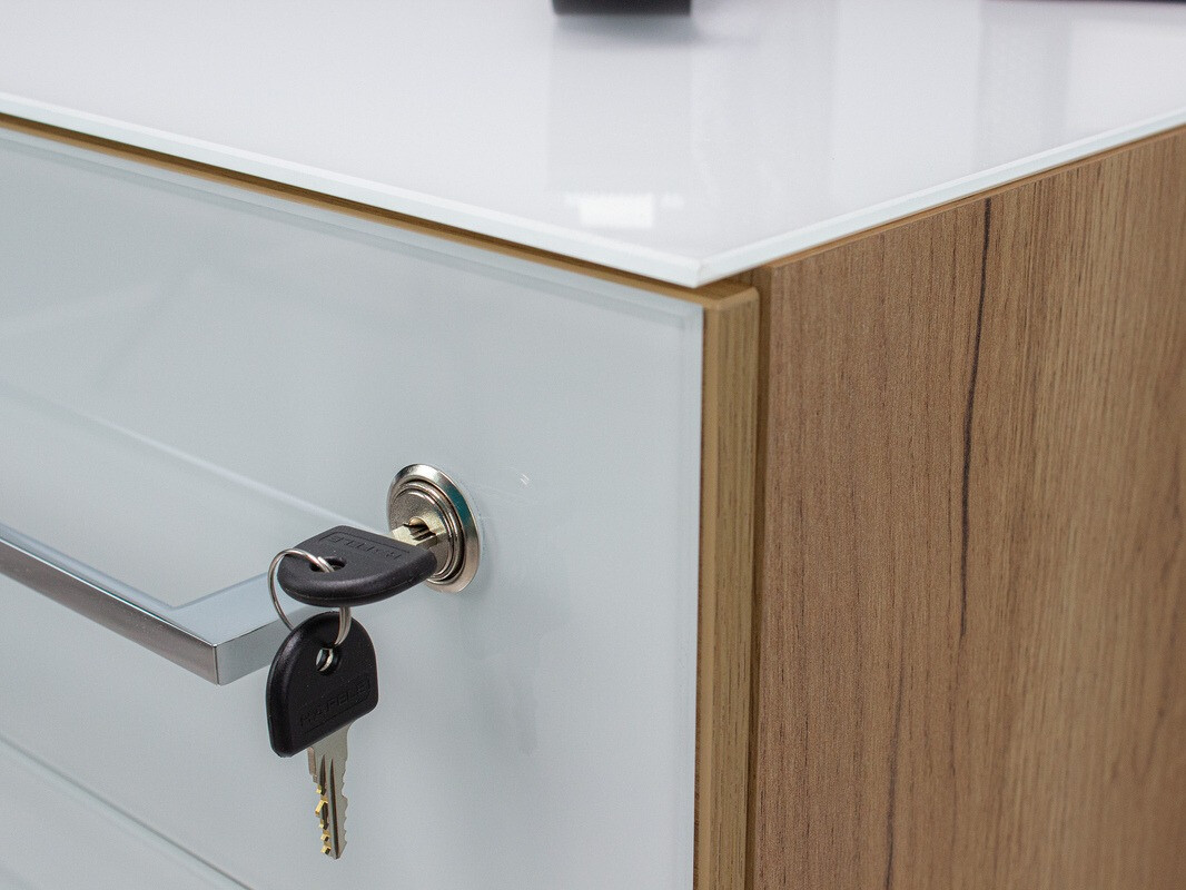 Ladičar Catcamu 101 (Sjajno bijela + Navarra hrast)