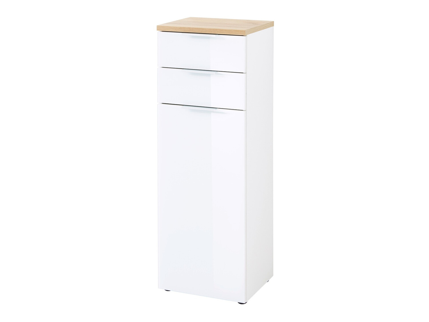 Samostojeći kupaonski ormarić Levciro 103 (Bijela + Navarra hrast)