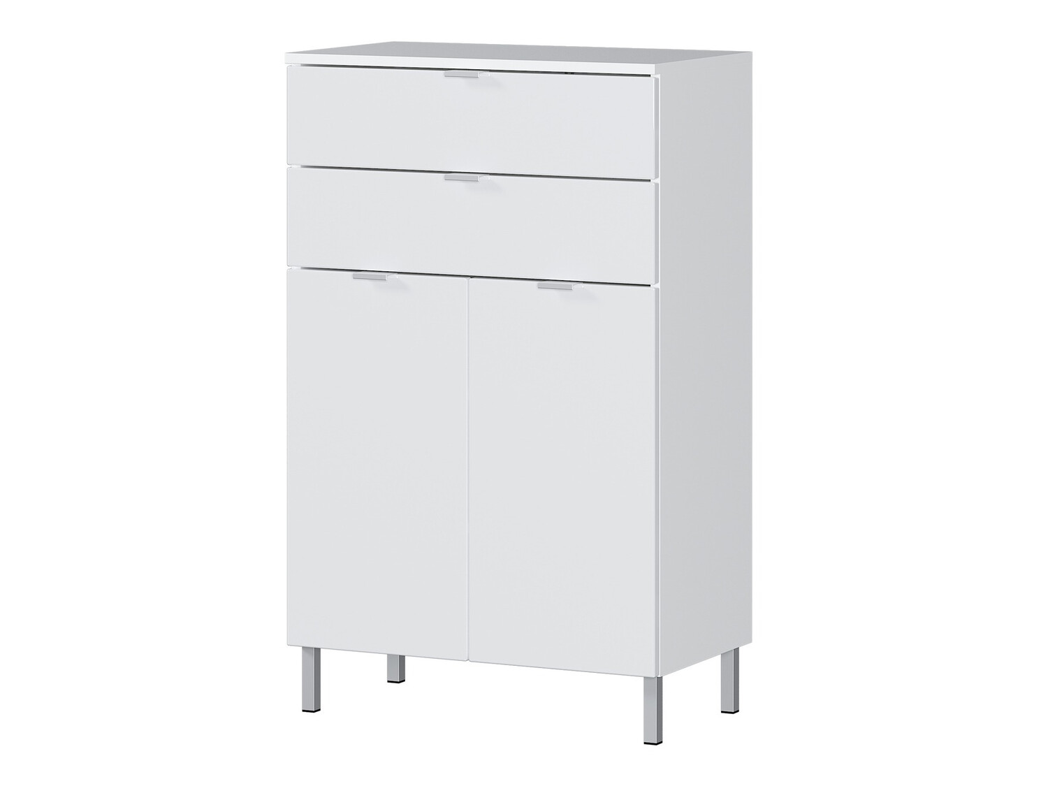 Samostojeći kupaonski ormarić Lomcamo 102 (Bijela + Sjajno bijela)