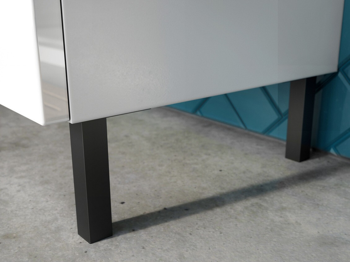 Samostojeći kupaonski ormarić Talmira 100 (Sjajno bijela + Bijela)