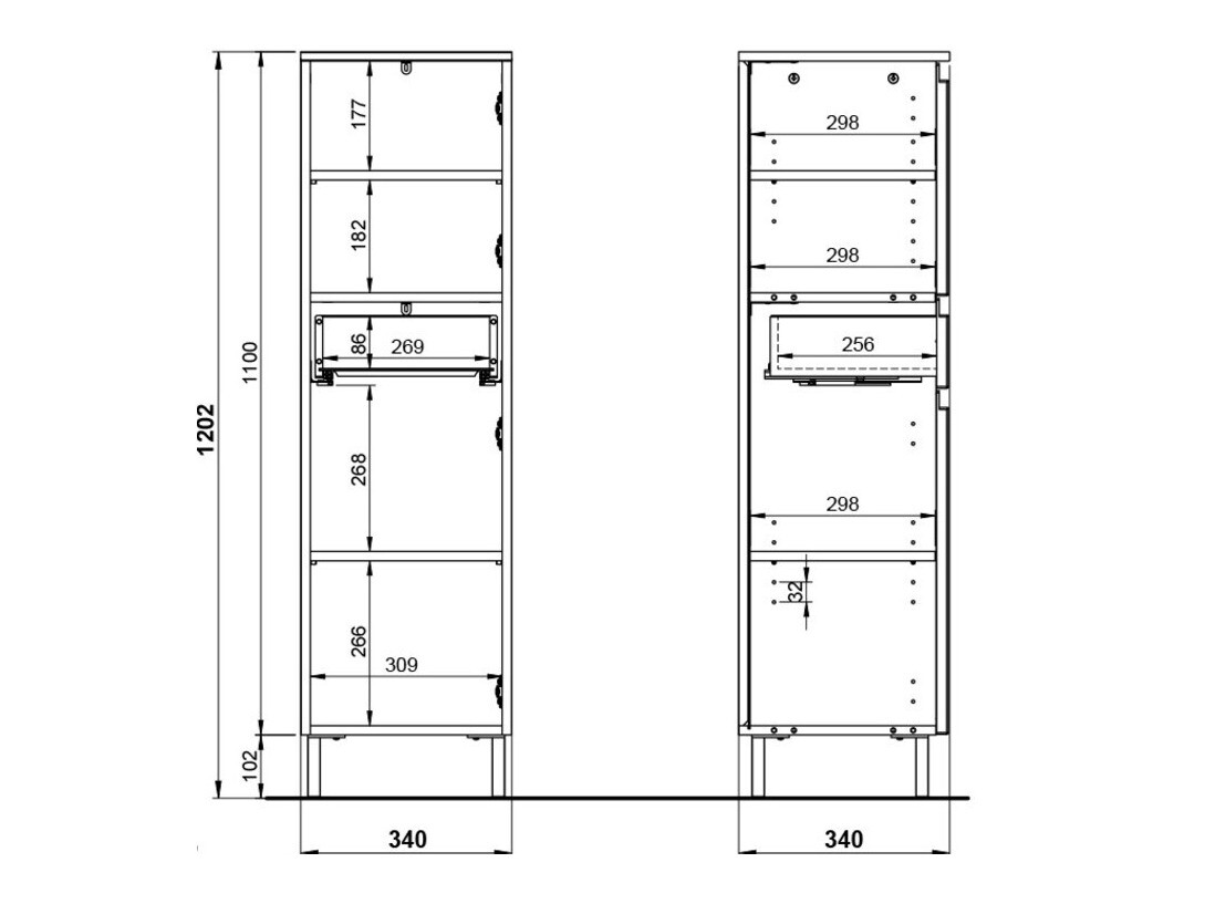 Samostojeći kupaonski ormarić Talmira 101 (Grafit + Grande hrast)