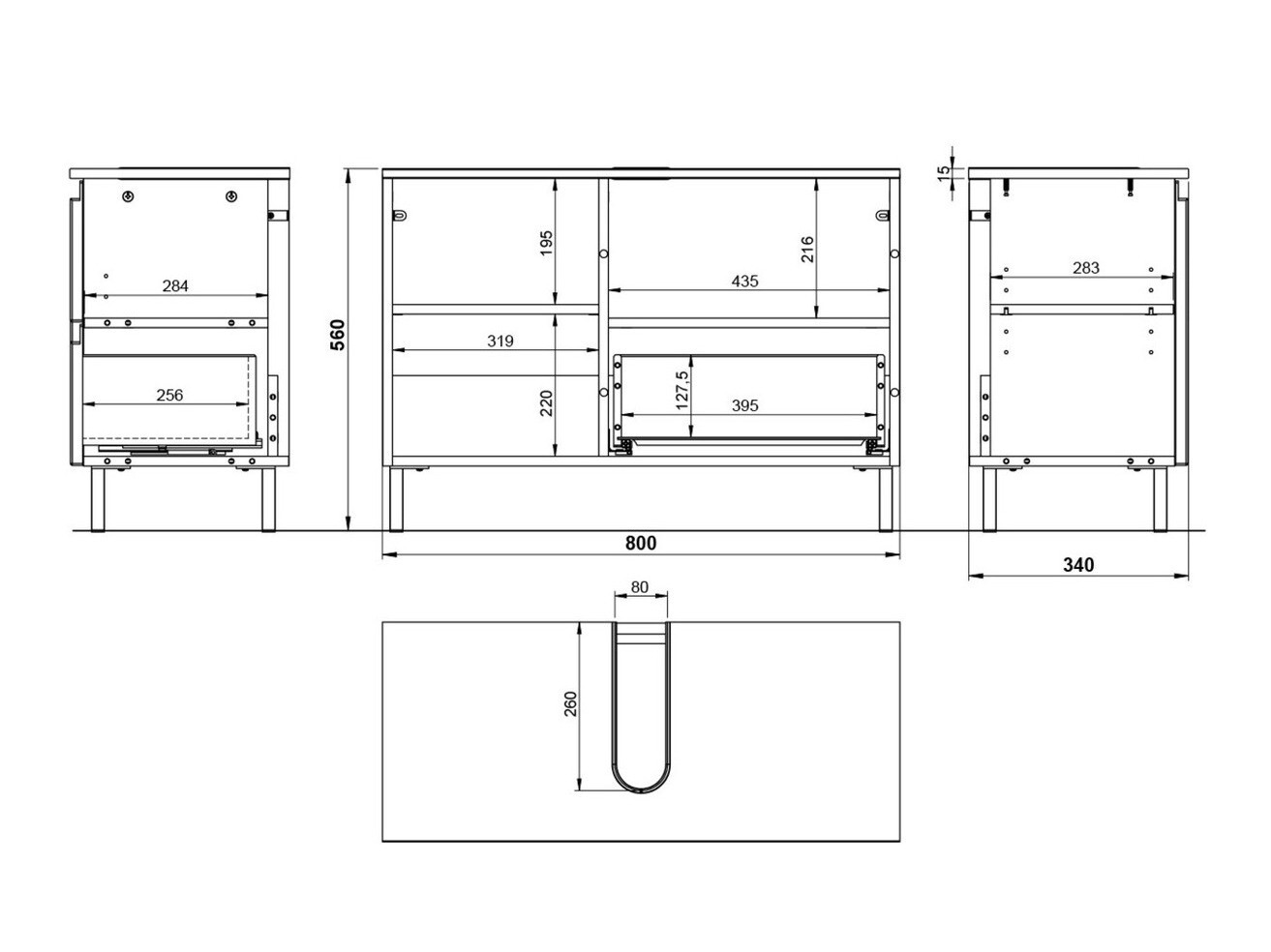 Samostojeći kupaonski ormarić za umivaonik Talmira 102 (Grafit + Grandson hrast)