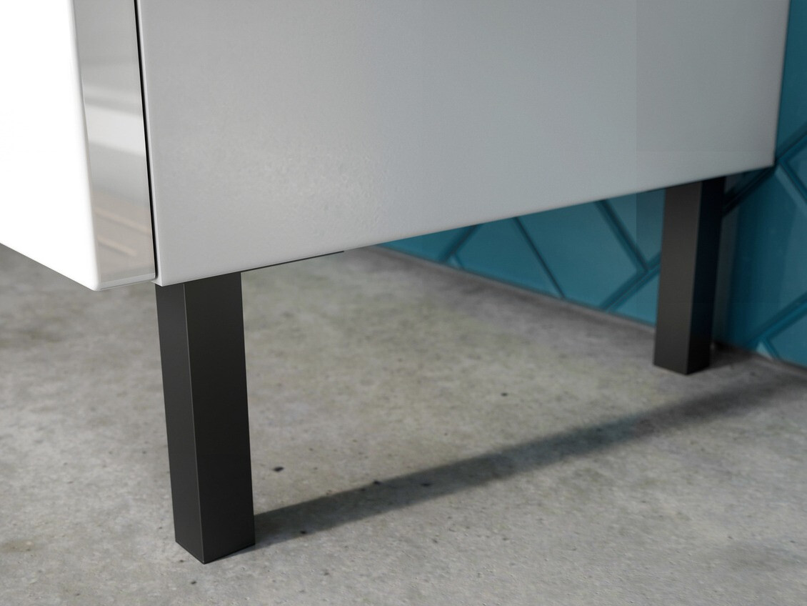 Samostojeći kupaonski ormarić za umivaonik Talmira 102 (Sjajno bijela + Bijela)