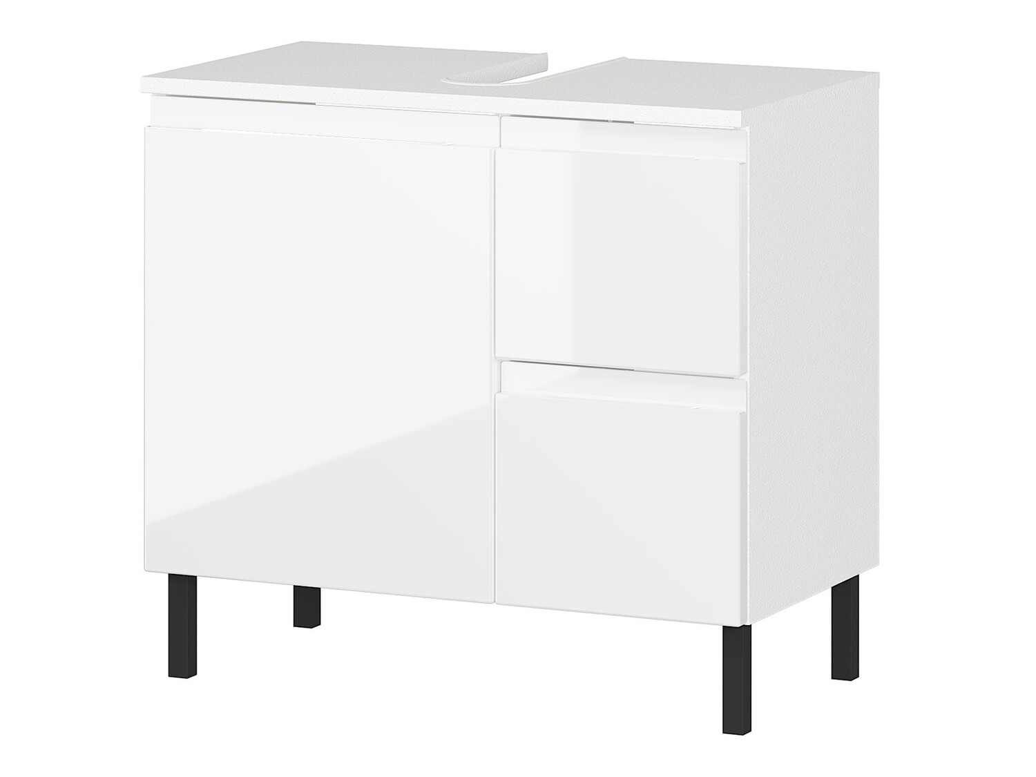 Samostojeći kupaonski ormarić za umivaonik Talmira 103 (Bijela + Sjajno bijela)