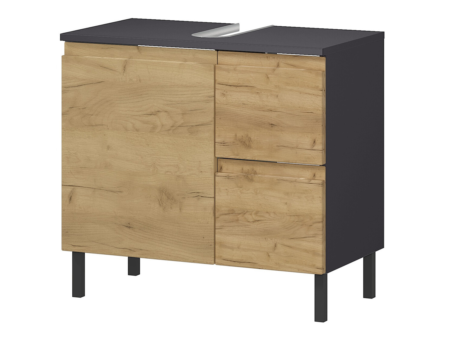 Samostojeći kupaonski ormarić za umivaonik Talmira 103 (Grafit + Hrast Grandson)