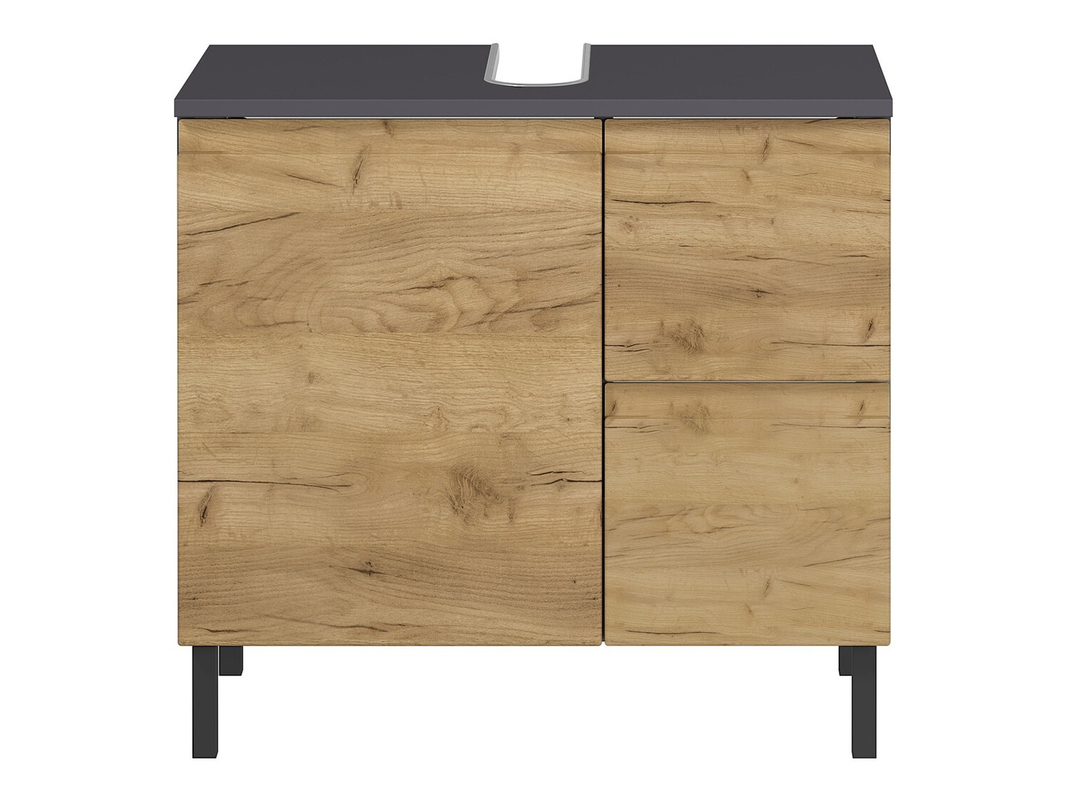 Samostojeći kupaonski ormarić za umivaonik Talmira 103 (Grafit + Hrast Grandson)