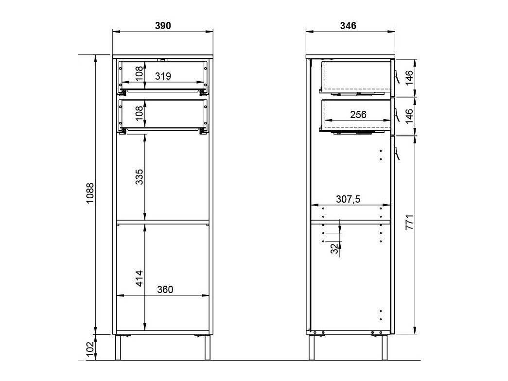 Samostojeći kupaonski ormarić Sacramento 454