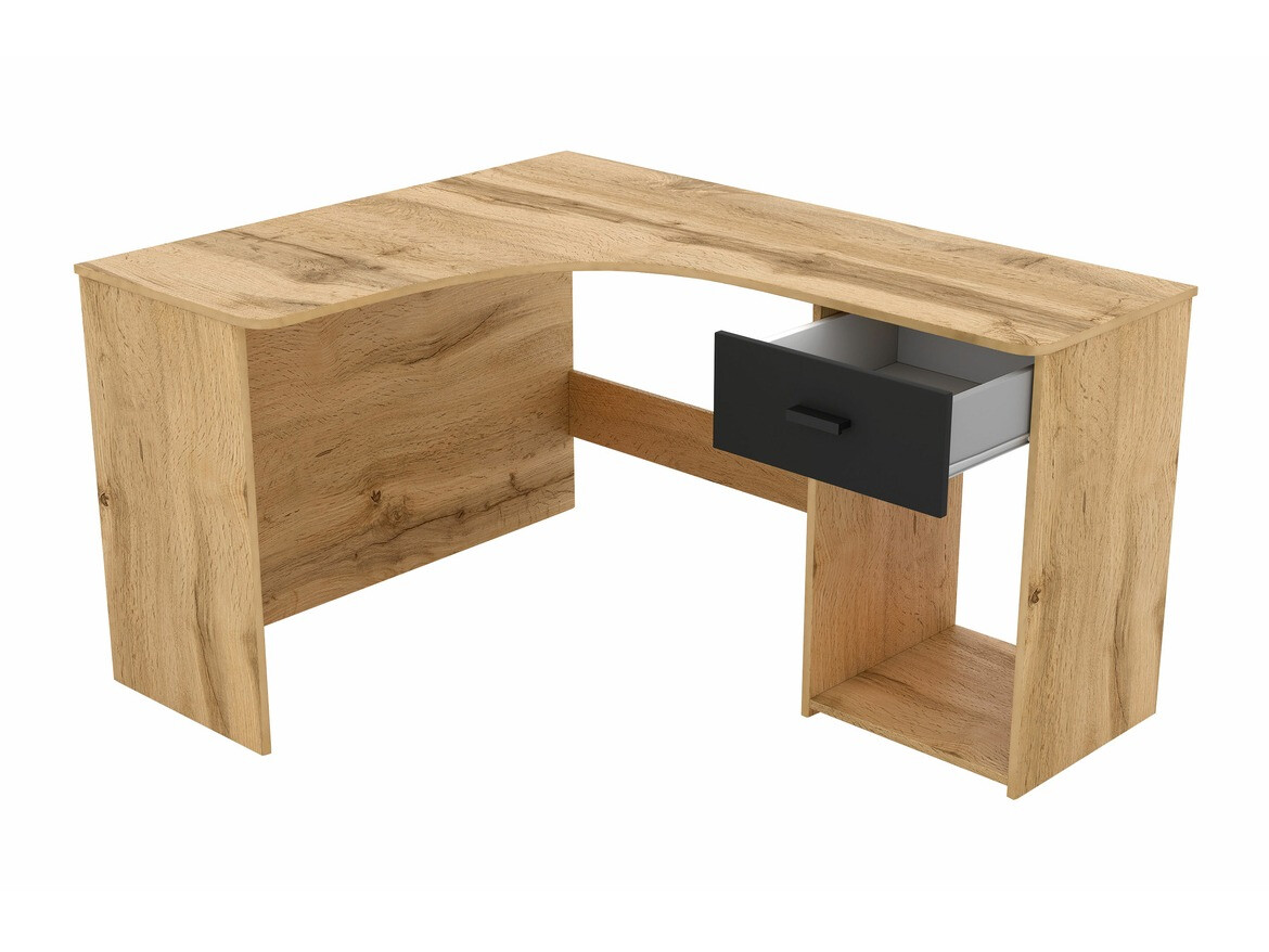 Kutni uredski stol Austin 303 (Hrast Wotan + Crna)