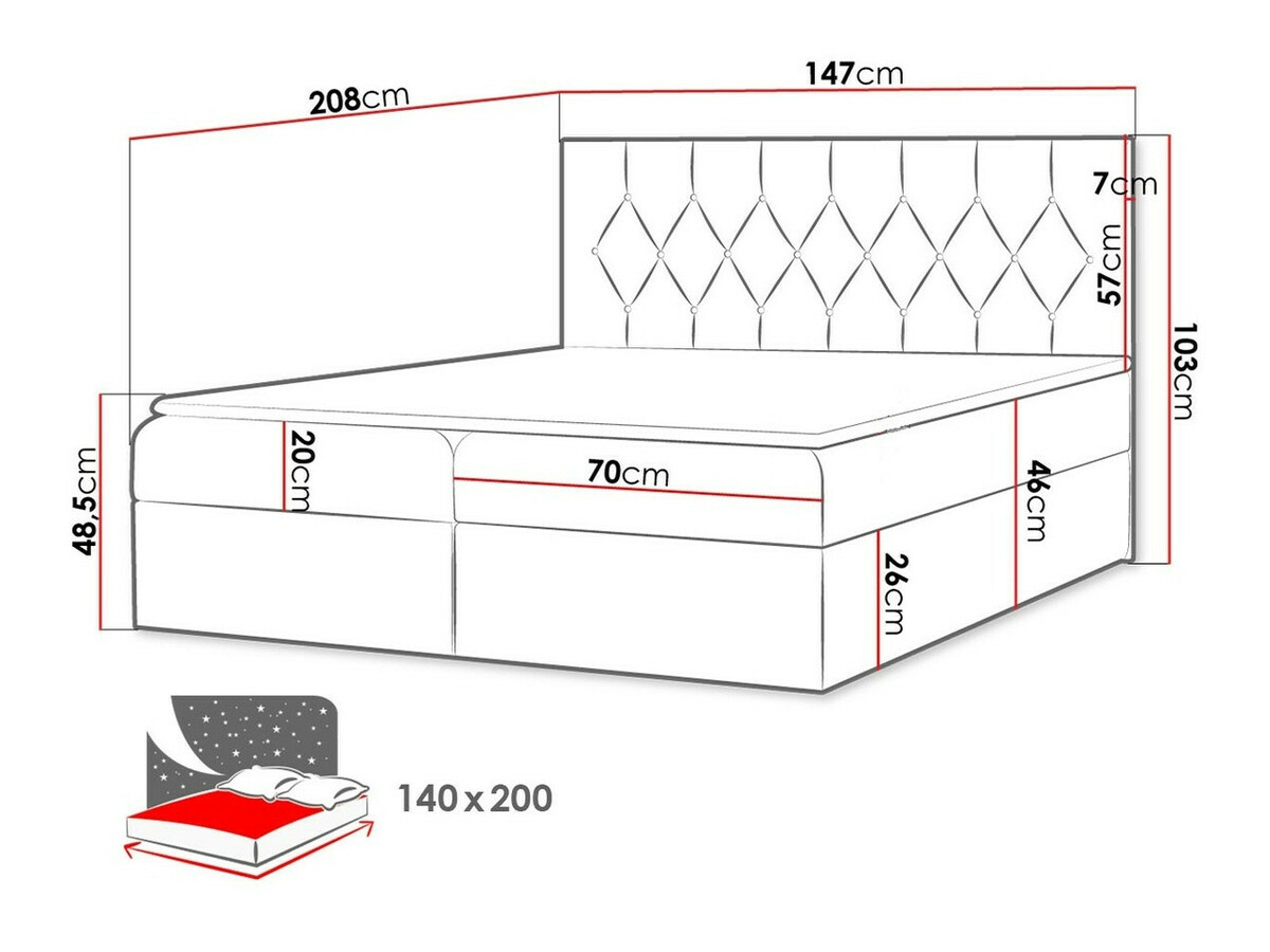 Boxspring krevet Hortulus (Mikrofaza 15)