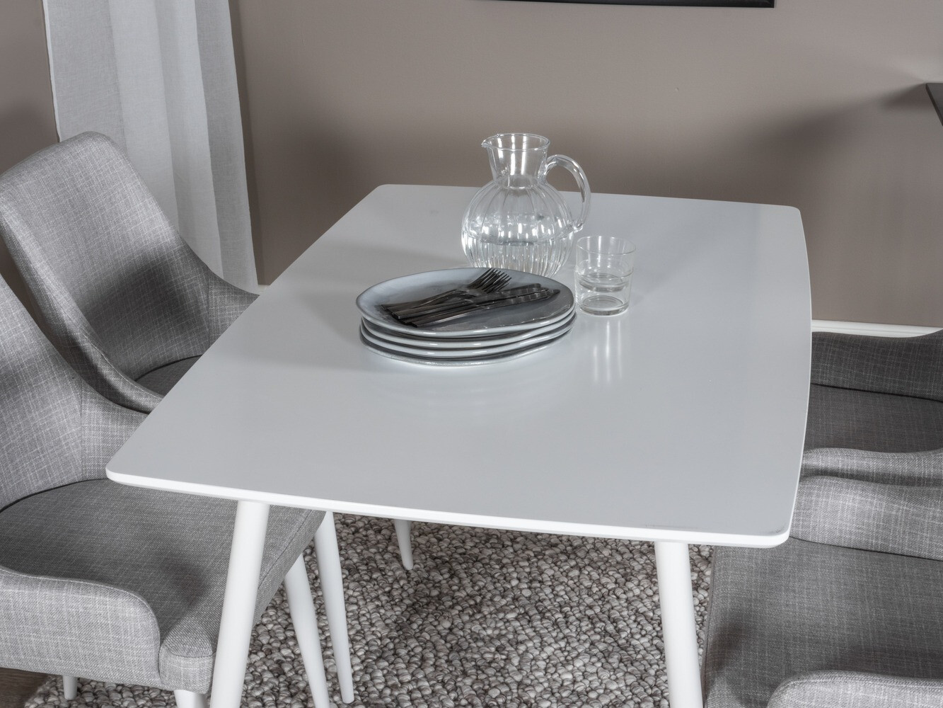 Blagovaonski set Dallas 1895 (Bijela + Svijetlo siva)