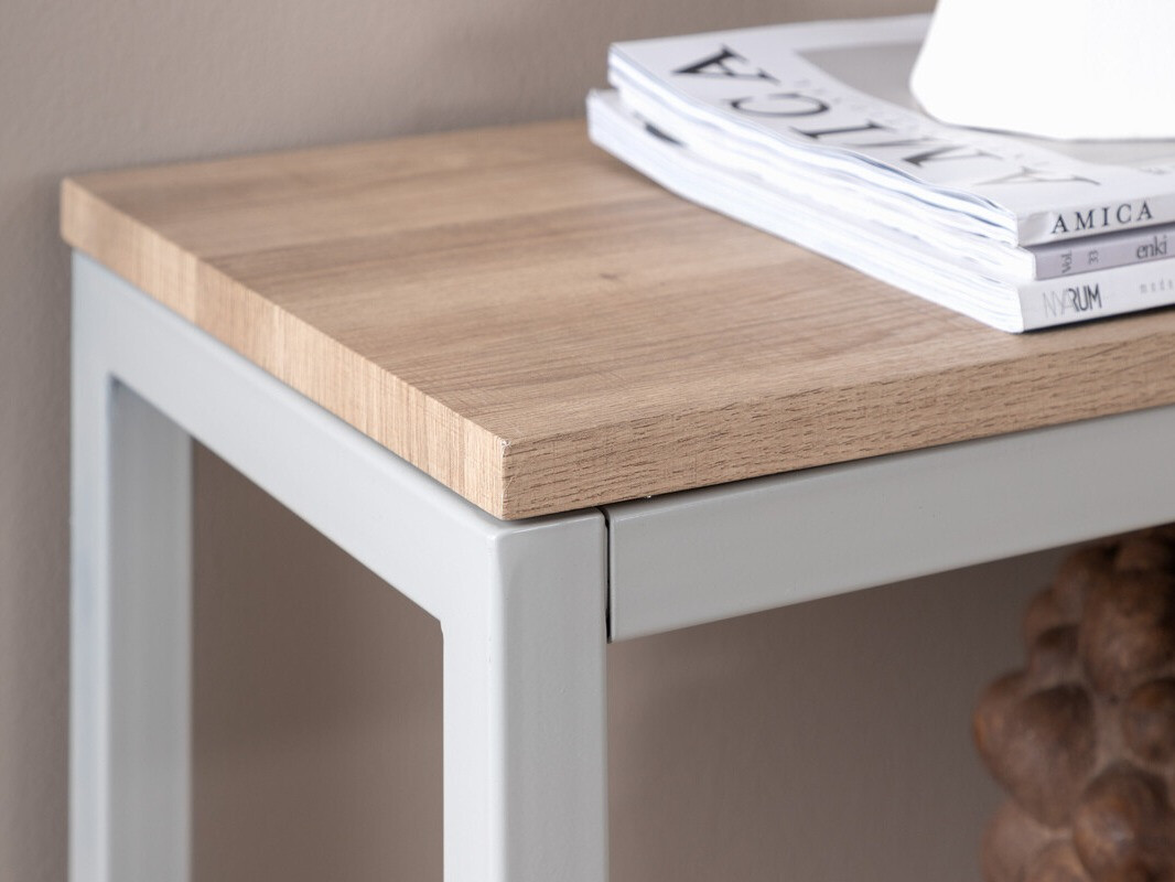 Konzolni stolić Dallas 2521 (Svijetlo drvo + Siva)