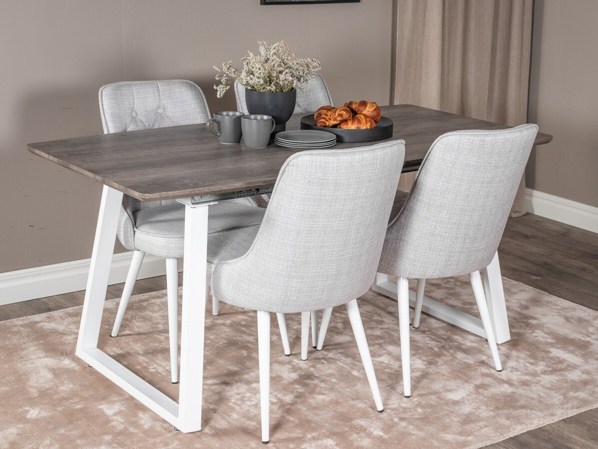 Blagovaonski set Dallas 1805 (Bijela + Svijetlo siva)