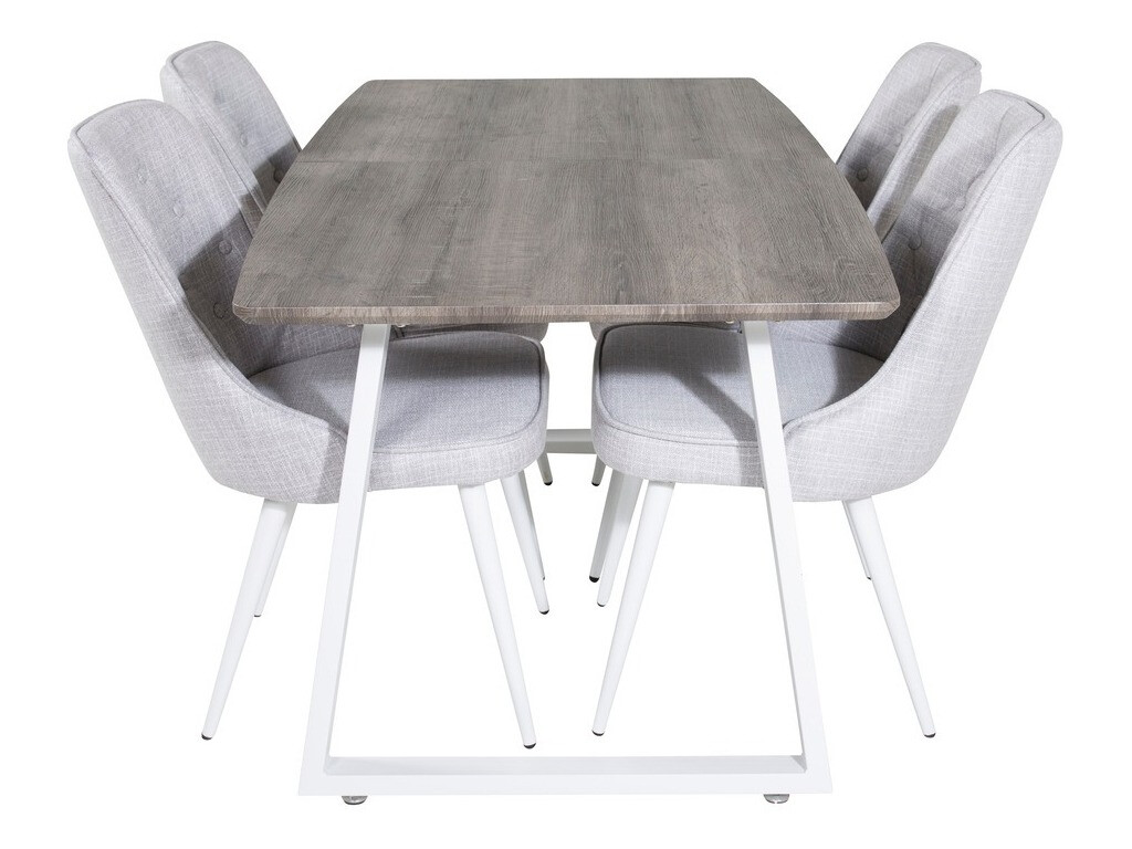 Blagovaonski set Dallas 1805 (Bijela + Svijetlo siva)