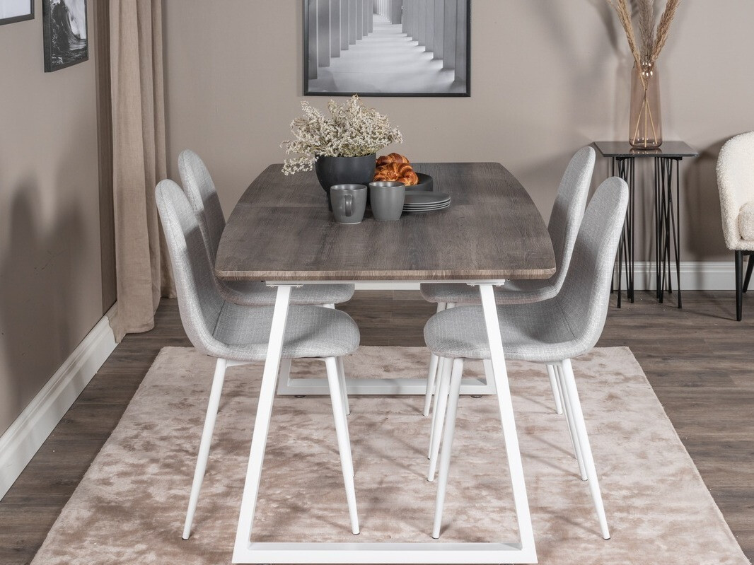 Blagovaonski set Dallas 1979 (Bijela + Svijetlo siva)