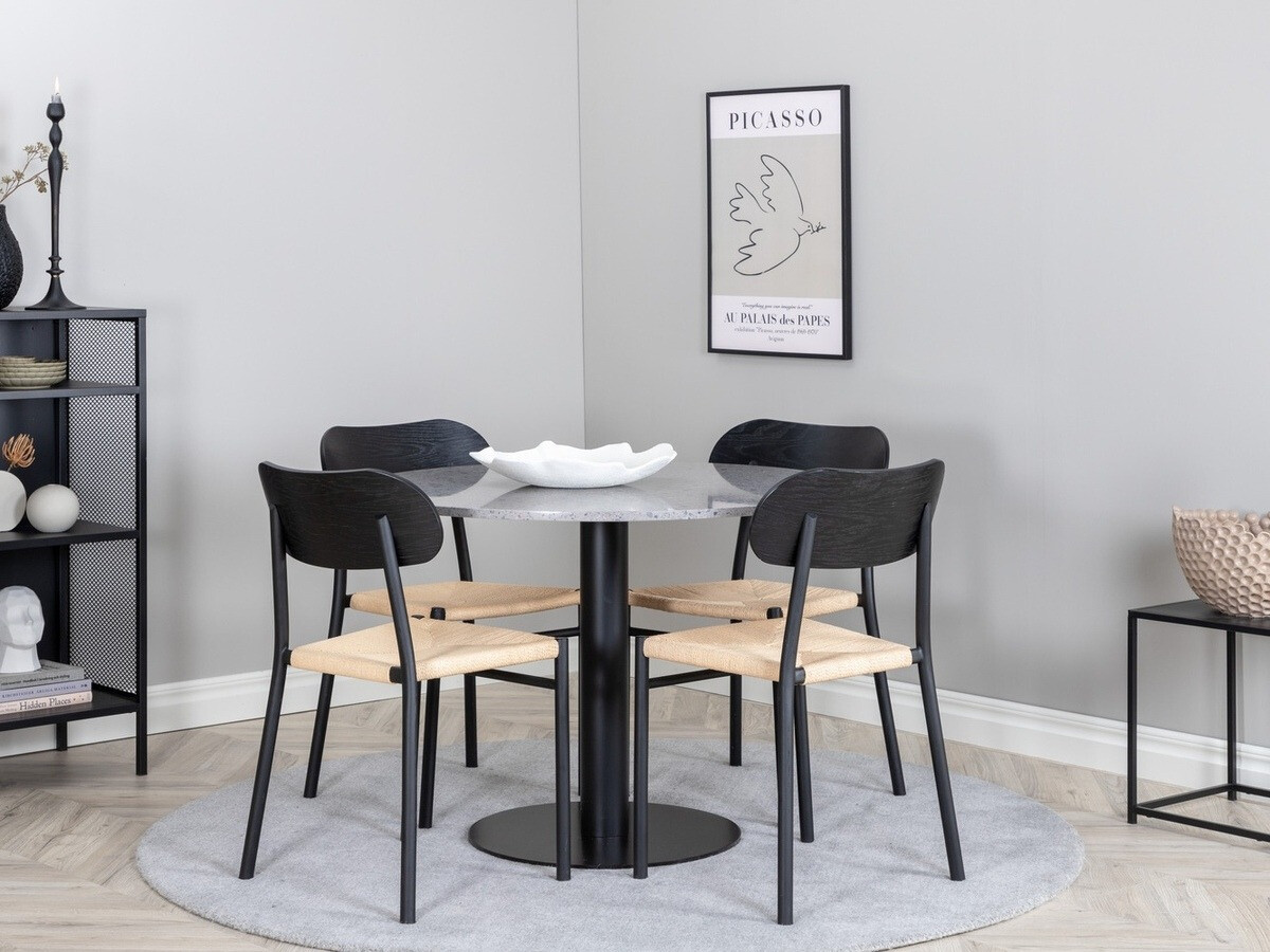 Blagovaonski set Dallas 1137 (Svijetlo drvo + Crna)