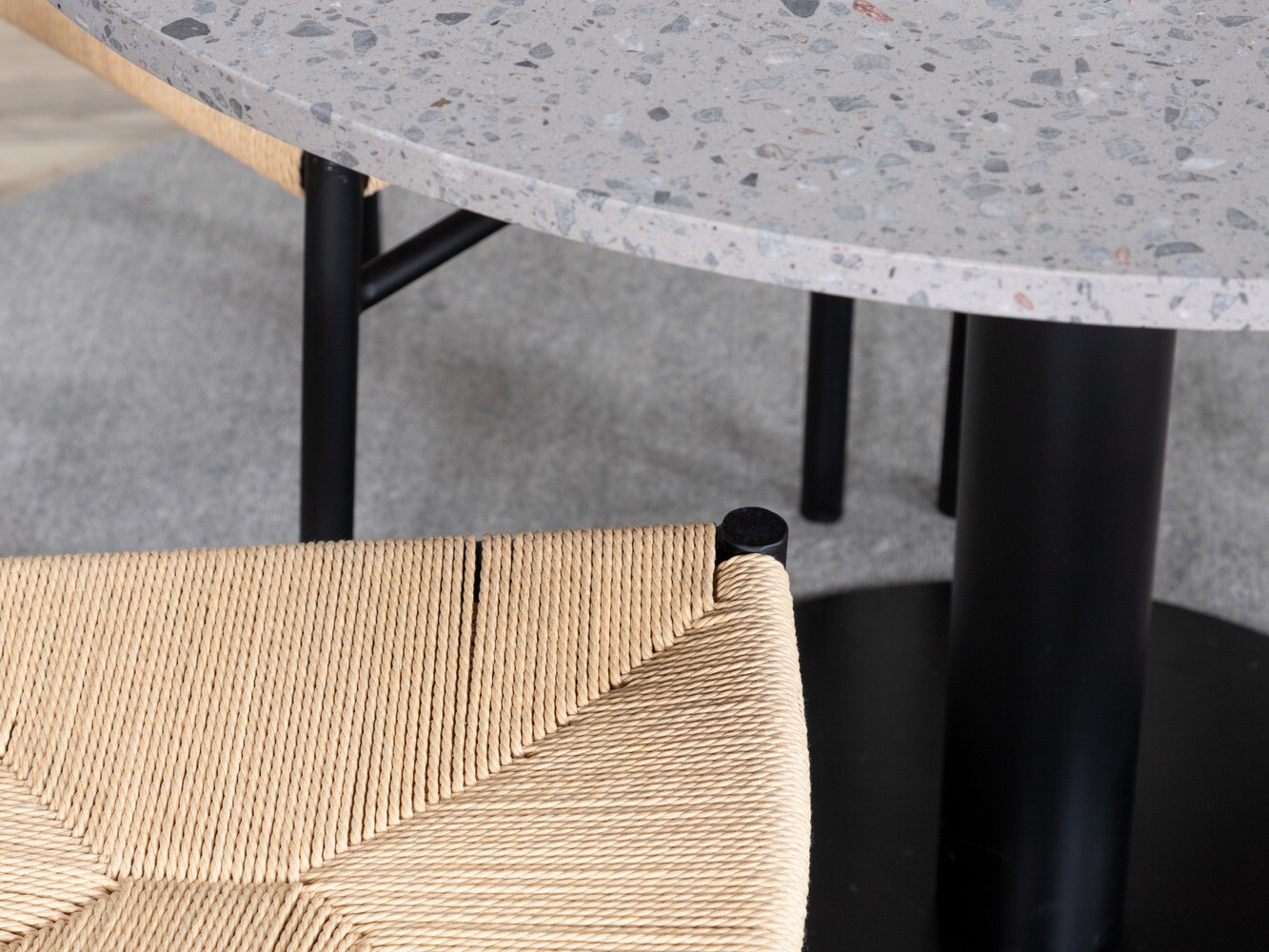 Blagovaonski set Dallas 1137 (Svijetlo drvo + Crna)