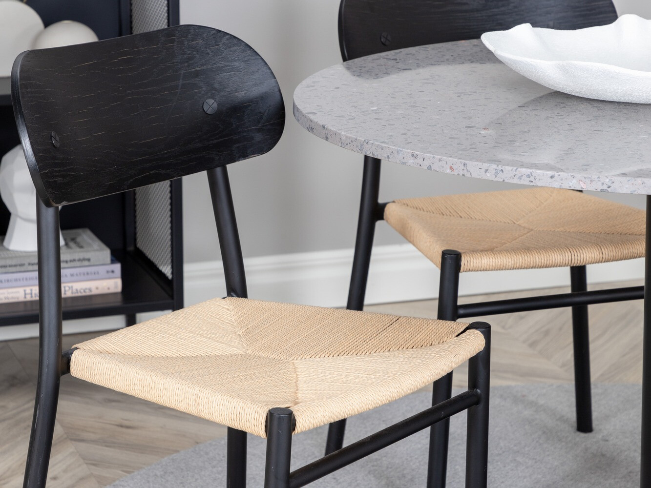 Blagovaonski set Dallas 1137 (Svijetlo drvo + Crna)