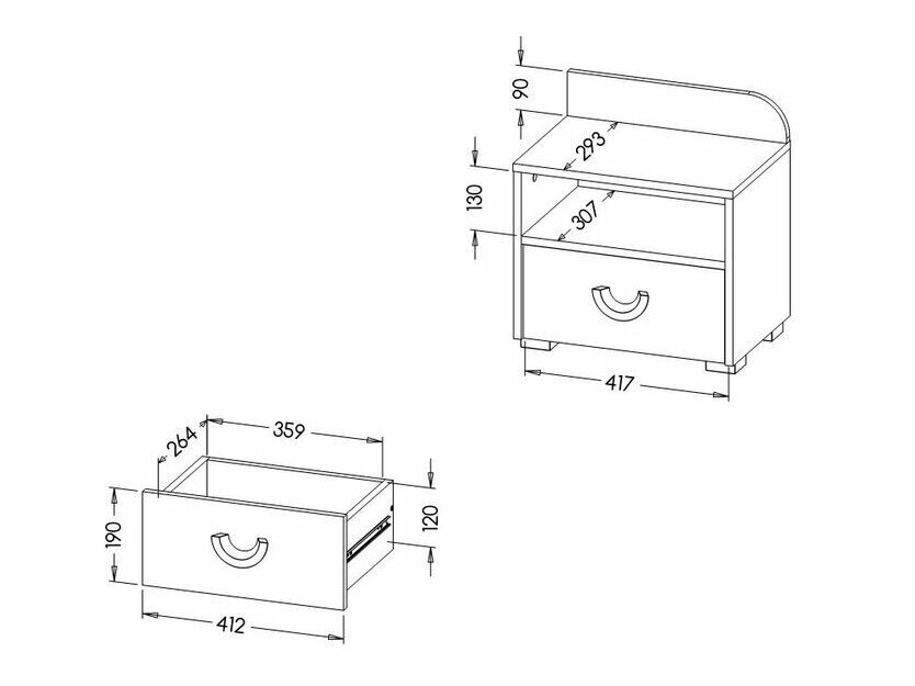 Noćni ormarić Lomteo 111