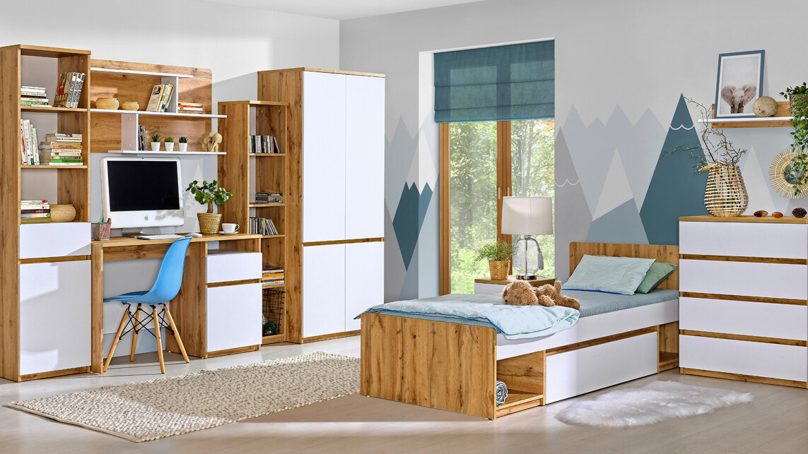 Komoda Evaropha 104 (Hrast Wotan + Bijela)