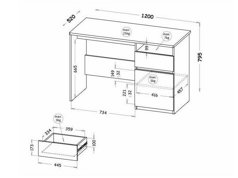 Uredski stol Evaropha 106 (Hrast Wotan + Bijela)