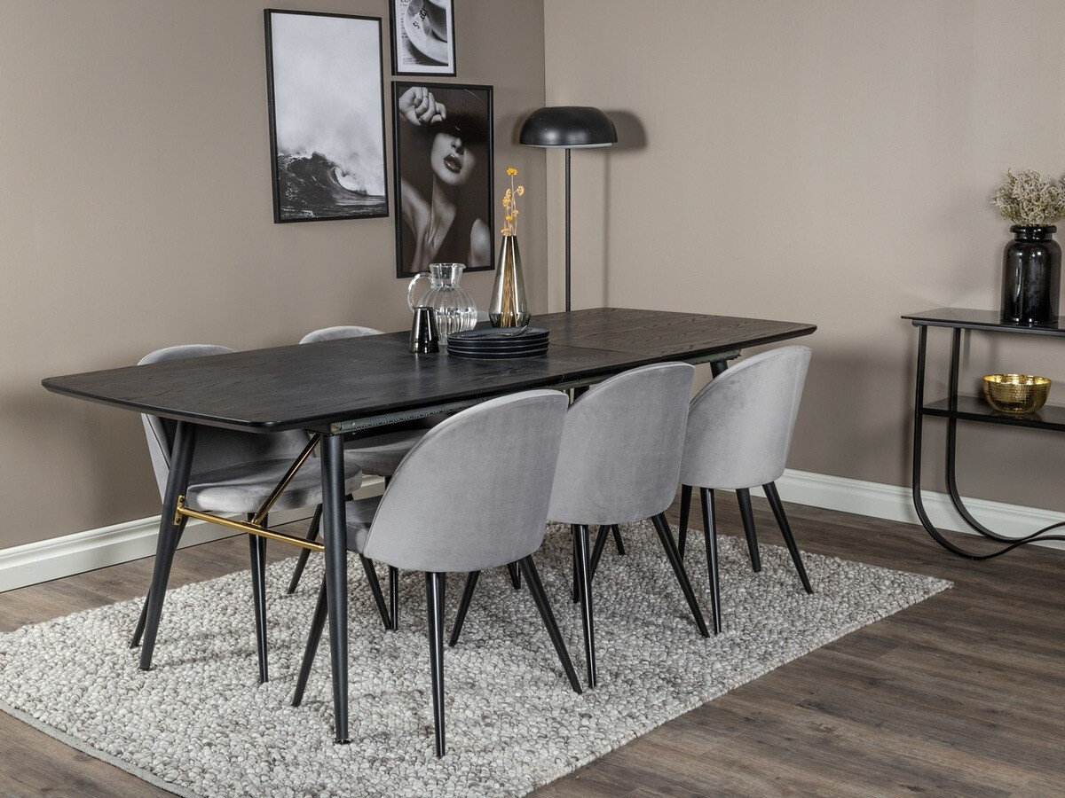 Blagovaonski set Dallas 1449 (Svijetlo siva + Crna)