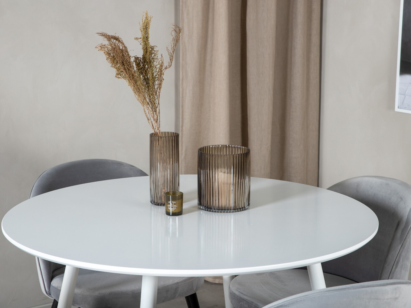 Blagovaonski set Dallas 1536 (Svijetlo siva + Crna)