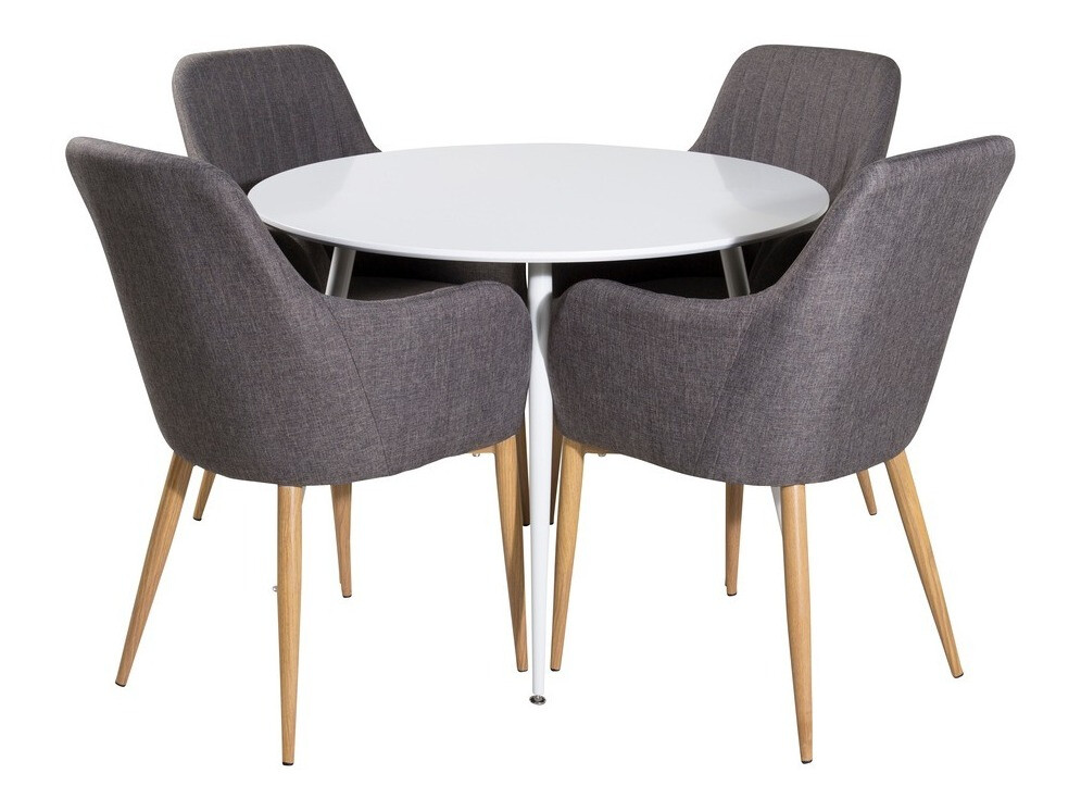 Blagovaonski set Dallas 1544 (Tamno sivo + Hrast)