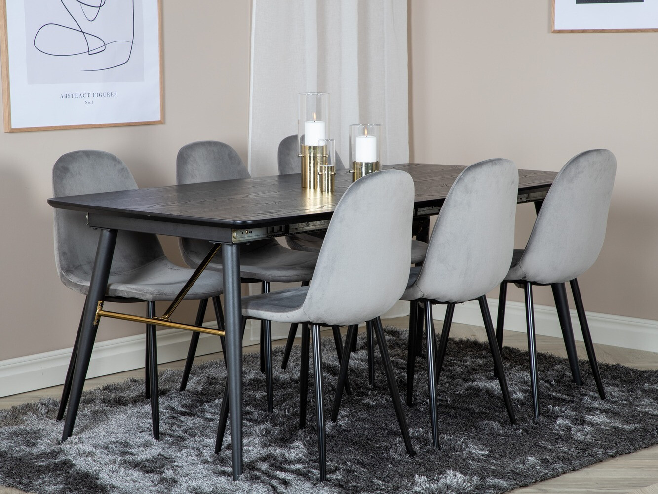 Blagovaonski set Dallas 1580 (Siva + Crna)