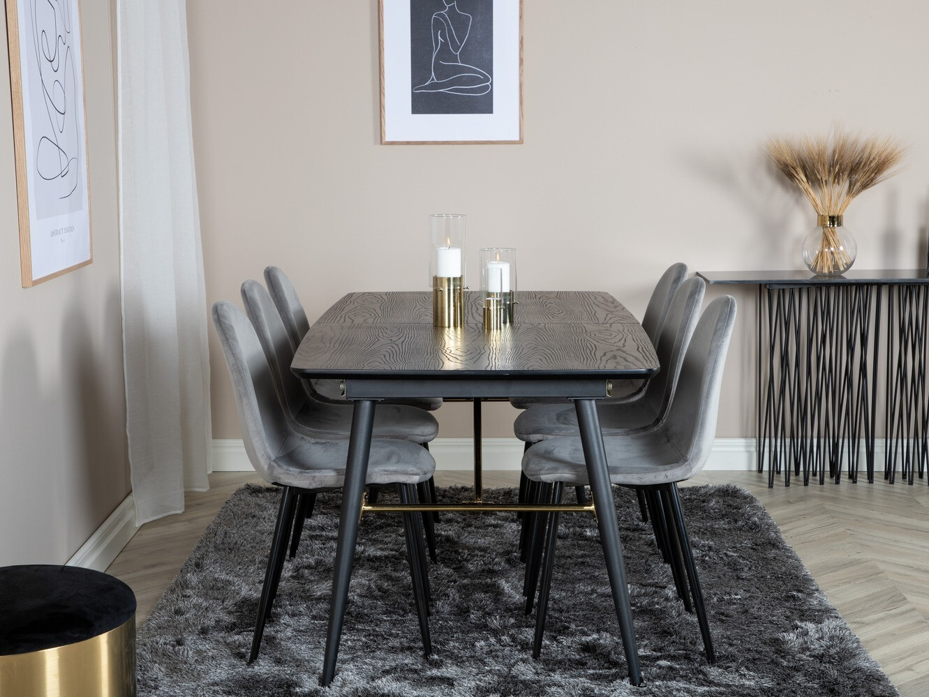 Blagovaonski set Dallas 1580 (Siva + Crna)