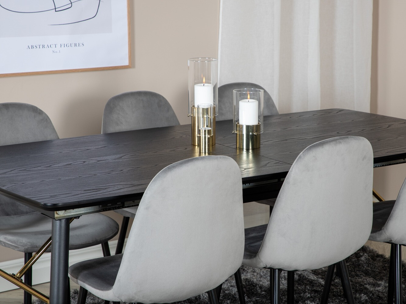 Blagovaonski set Dallas 1580 (Siva + Crna)