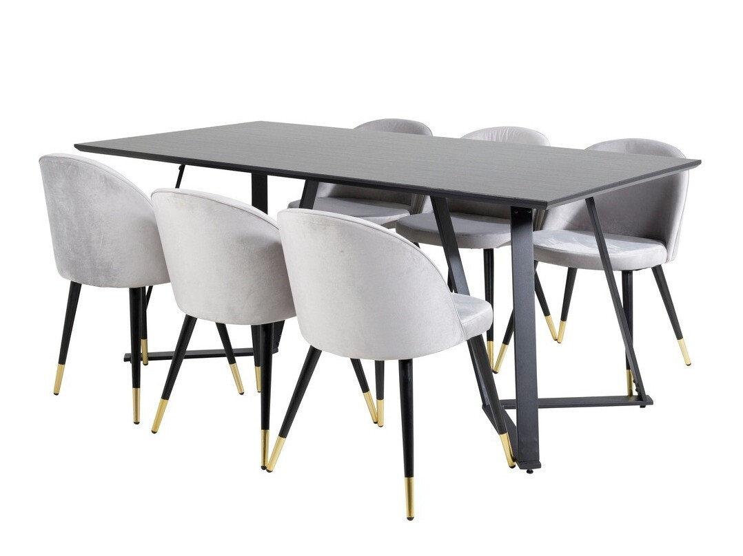 Blagovaonski set Dallas 1583 (Siva + Crna)